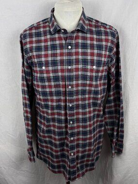 Proper Cloth Mens Cotton Flannel Shirt Plaid Tartan Navy Red Grey Custom 22"